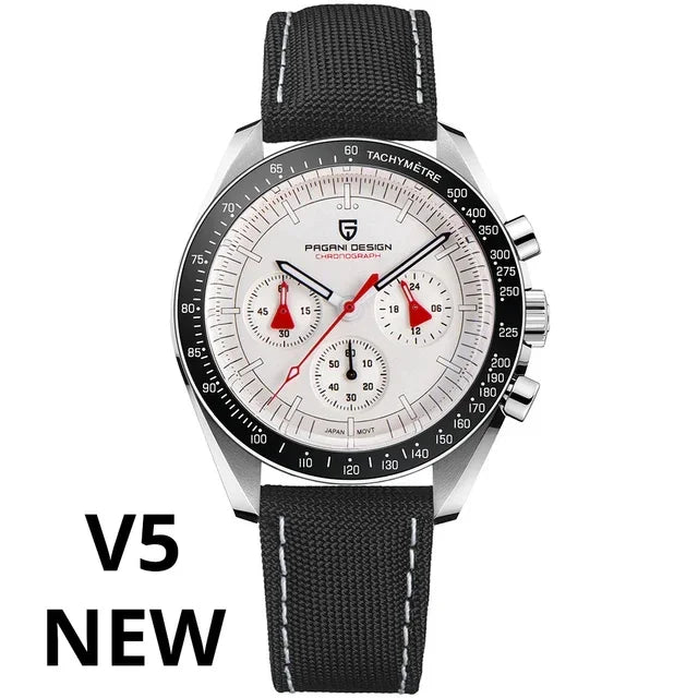 PAGANI DESIGN V4 New Quartz Men's Automatic Date Speed Chronograph Sapphire Mirror Sport Waterproof Watch All Steel VK63 Watches - Evallys.com