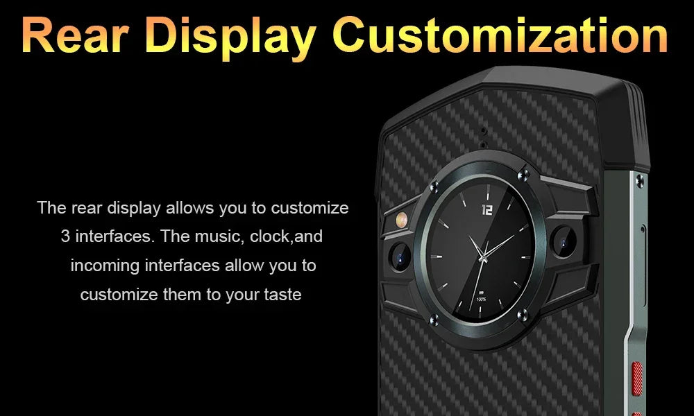 Unihertz Tick Tock 5G Rugged Smartphone Android 128GB 48MP Camera Cellphone 6000mAh Phone with Dual-Screen IP 68 Waterproof - Evallys.com