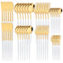 48pcs Black Gold Cutlery Set Knife Fork Coffee Spoon Dinnerware Stainless Steel Tableware Flatware Western Kitchen Silverware
