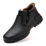 Mens Work Boots Composite Toe Safety Footwear Metatarsal Guard Puncture-Proof Construction Work Shoes Anti-Slip Rubber Outsole - Evallys.com