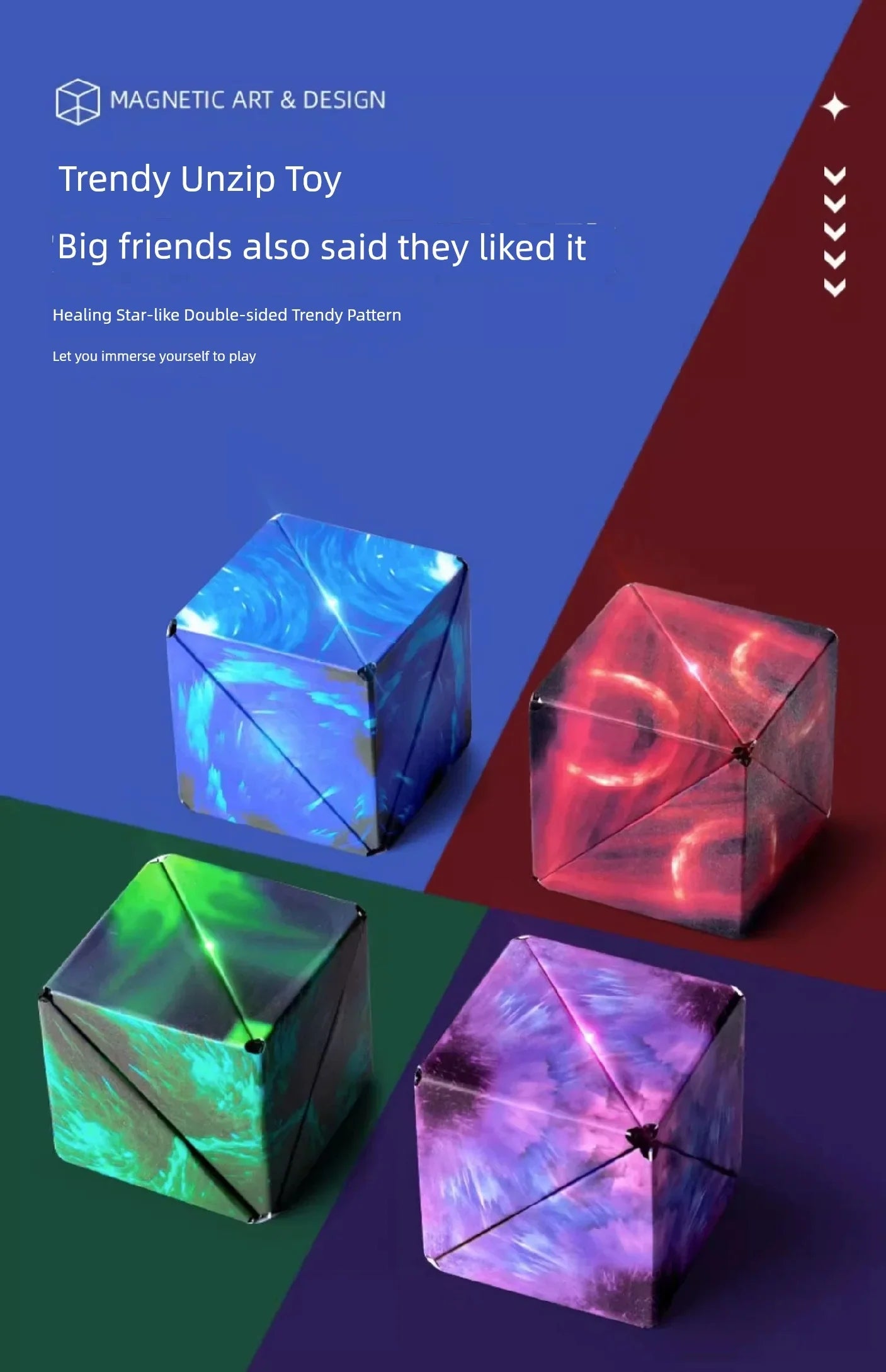 Variety Magnetic Cube Infinite Flip Deformation 3D Geometric Three-Dimensional Thinking Training Kids Educational Toy Boy - Evallys.com
