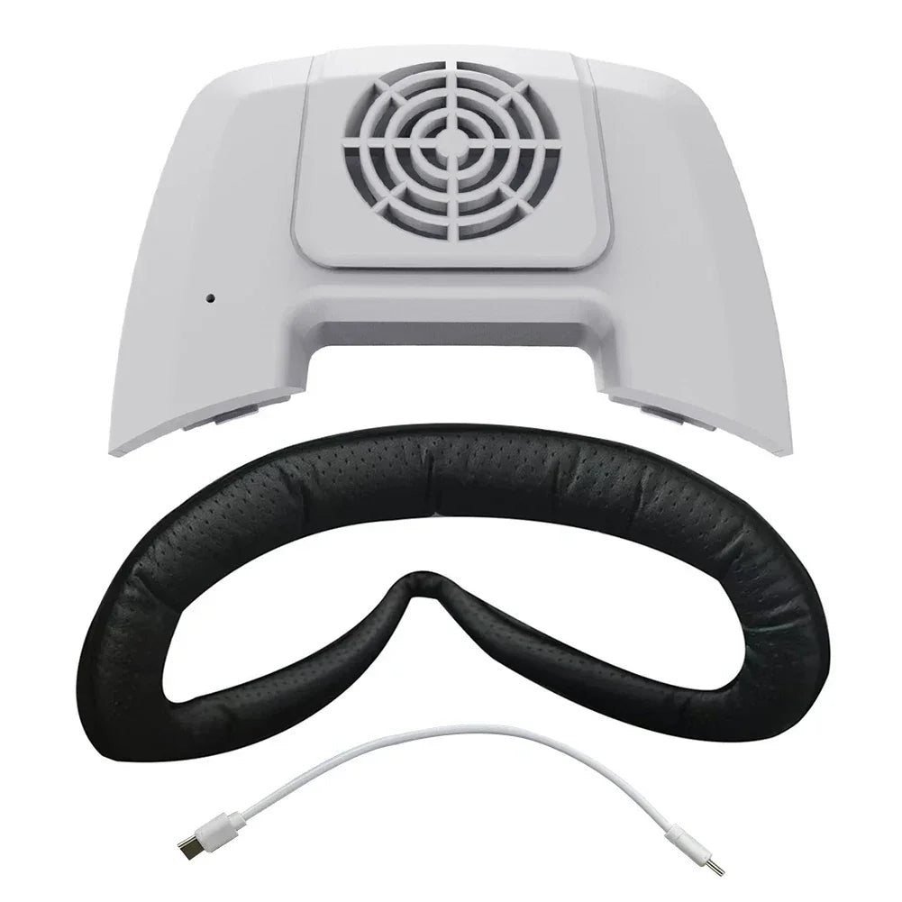 Cooling Fan Face Cover Face Cover Pad Facial Interface Cooling Fan with Facial Interface Face Cover for Meta Quest 3 VR Headset - Evallys.com
