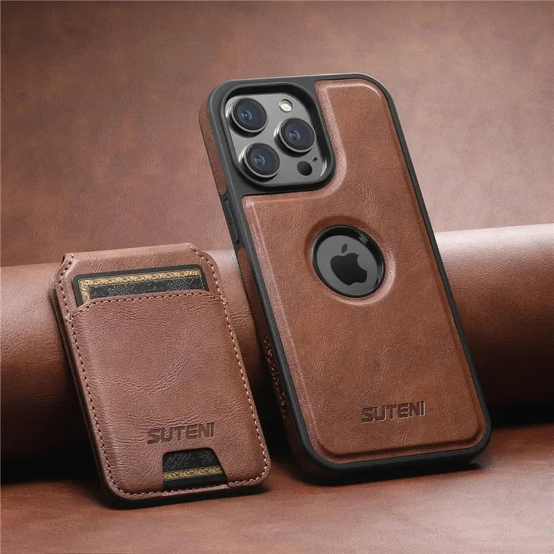 2 in 1 detachable With Magsafe Wireless Charging Wallet Leather Phone Case For iPhone 16 15 Pro Max 14 13 12Pro Magnetic Cover - Evallys.com