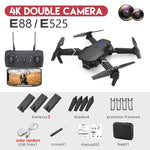 2024 E88Pro RC Drone 4K Professinal With 3 Battery 1080P Wide Angle HD Camera Foldable Helicopter WIFI FPV Height Hold Gift Toy - Evallys.com