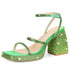 GIGIFOX Shiny Crystals Women Sandals Platform Chunky High Heel Ankle Strap Buckle Strap Shoes Sexy Elegant Dress Party Sandals - Evallys.com