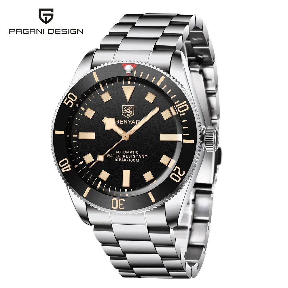 BENYAR Men's Watches Mechanical Automatic Watch BB58 Sport Watch For Men 2024 Stainless Steel Waterproof Business Luminous Clock - Evallys.com