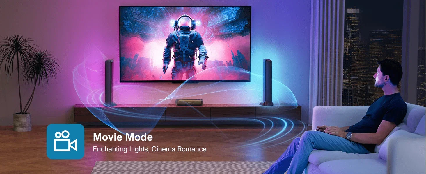 ULTIMEA 180W 5.0 Sound Bar for tv, PC SoundBar with RGB for Home Theater, Detachable Soundbar with App Control, HDMI-ARC/Opt/AUX - Evallys.com