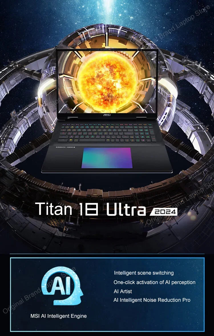2024 MSI Titan 18 Ultra Gaming Laptop 18 Inch UHD 4K Mini LED 120Hz IPS Screen Notebook i9-14900HX 64GB 2TB RTX4080 Netbook PC - Evallys.com