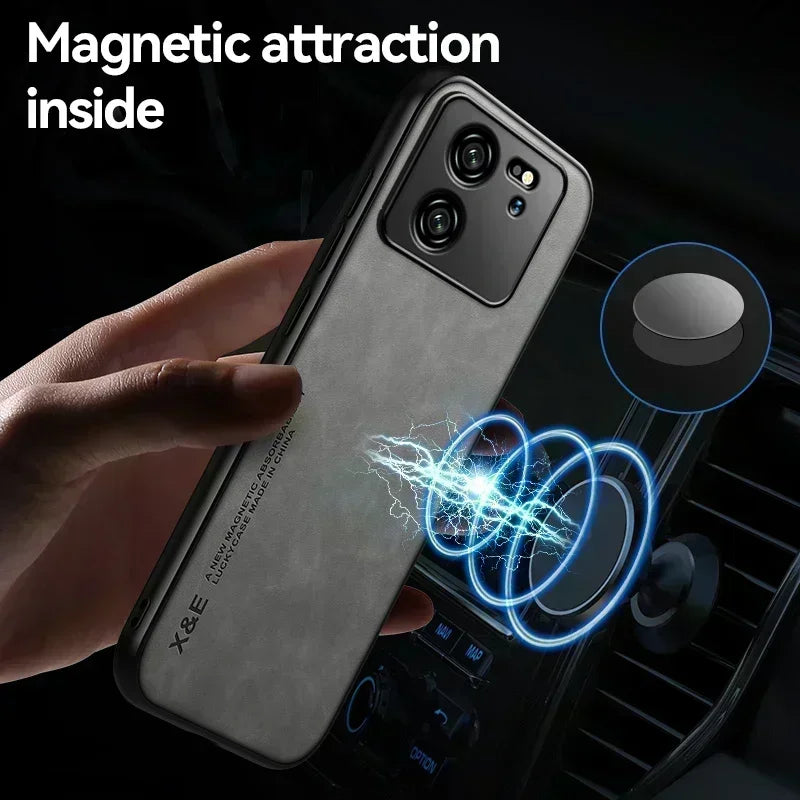 Luxury Shockproof Case for Xiaomi 13T Pro Protective Cover Built-in Magnetic Car Holder Protection Phone Coque Fundas - Evallys.com # #