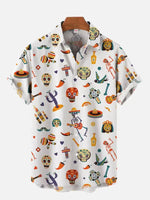 2024 Fashion Men's Hawaiian shirts Mexican Style Colorful Graffiti Art Poster Prints Short Sleeve Shirt Hawaii style clothing - Evallys.com