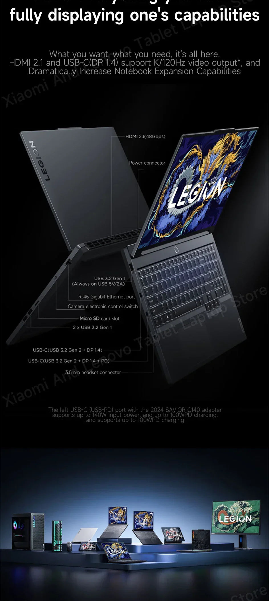 Lenovo Gaming laptop LEGION Y7000P 2024 notebook 16“ 2.5K 165HZ Screen i7-14650HX/14700HX 16G/32G RTX4060/RTX4070 computer PC - Evallys.com