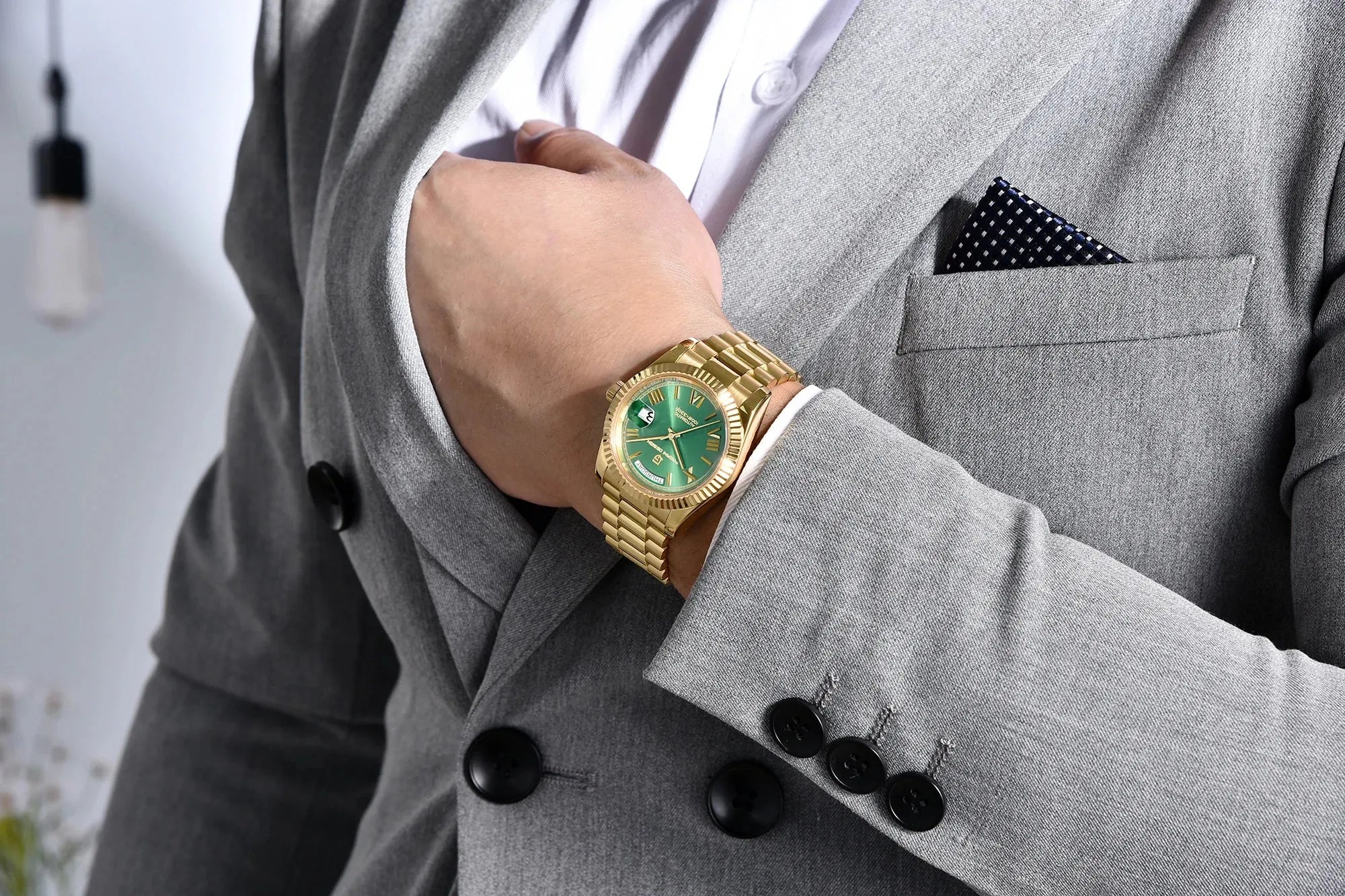 PAGANI DESIGN DD36 Gold Green V2 Men's Mechanical Watches Luxury Automatic Watch For Men 2024 New AR Sapphire glass Wrist watch - Evallys.com