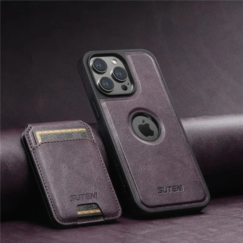 2 in 1 detachable With Magsafe Wireless Charging Wallet Leather Phone Case For iPhone 16 15 Pro Max 14 13 12Pro Magnetic Cover - Evallys.com