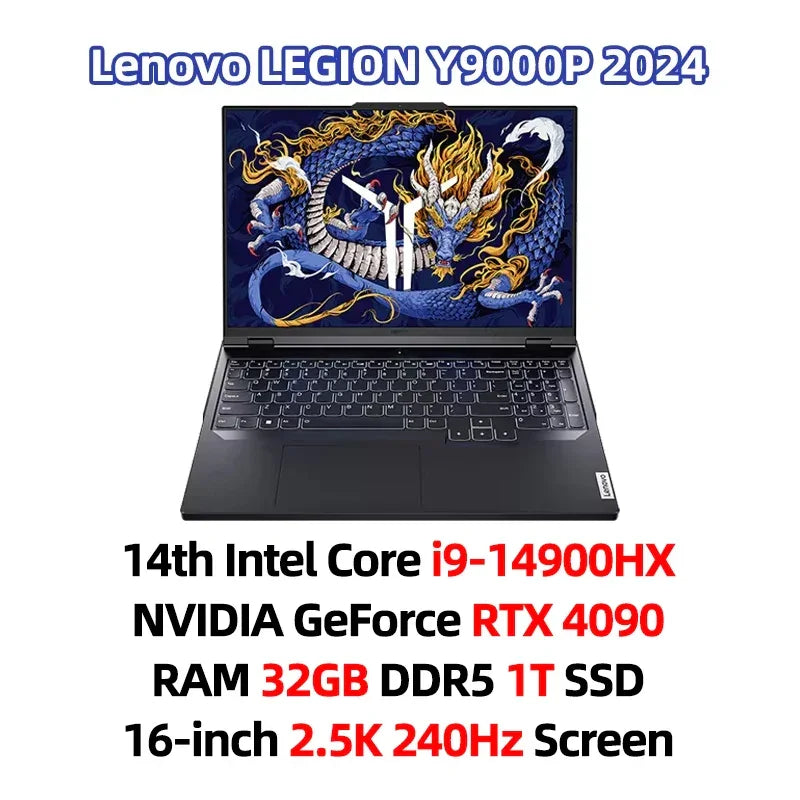 Lenovo Legion Y9000P 2024 E-sports Gaming Laptop Intel Core i9-14900HX RTX 4060/RTX 4090 16 inch 2.5K 240Hz Game Notebook PC - Evallys.com
