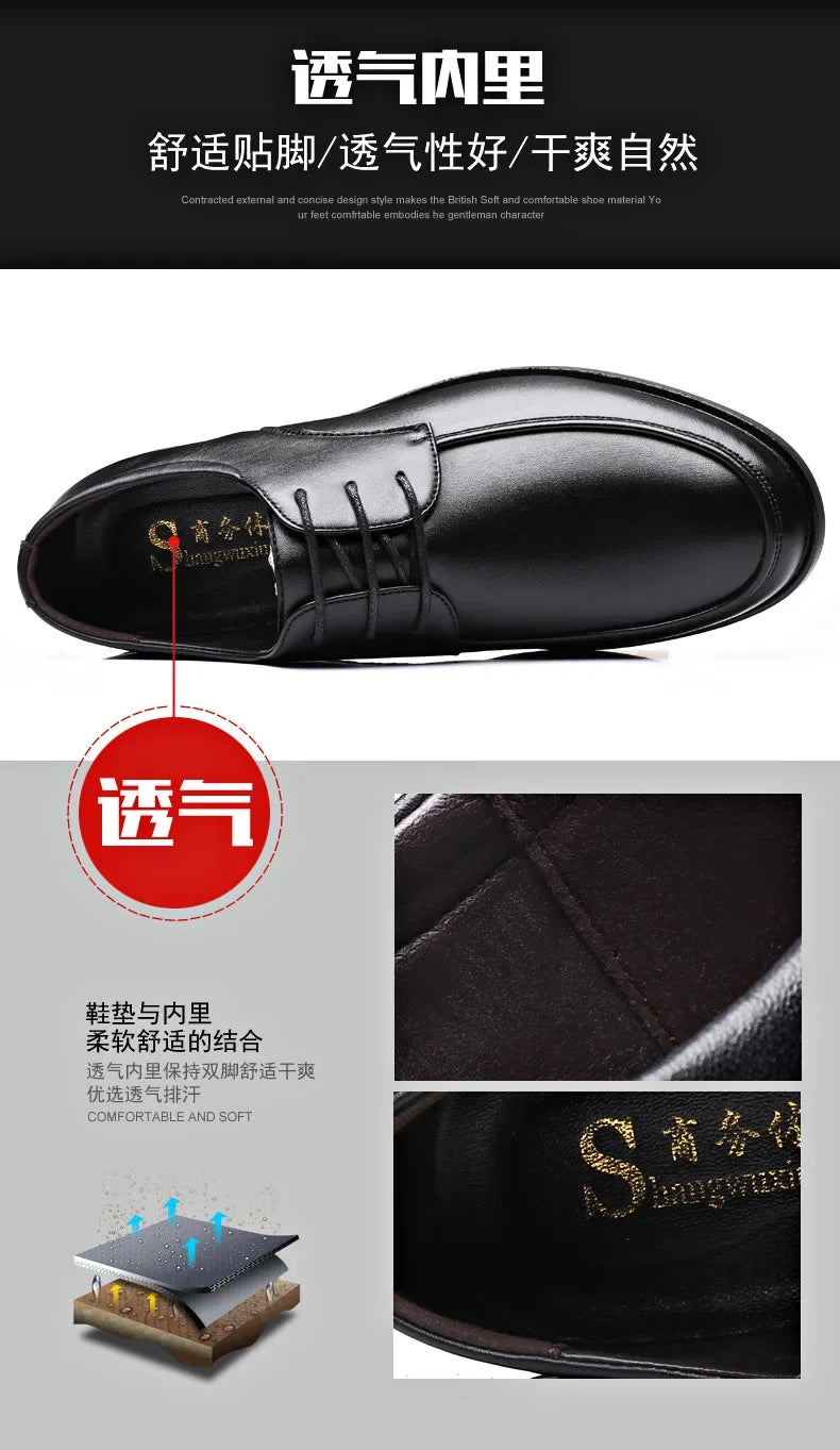 Mens Dress Shoes Men's Formal Original Leather Italian Skin Shoes for Men Elegant Casual Business Luxury Social Male Shoe - Evallys.com