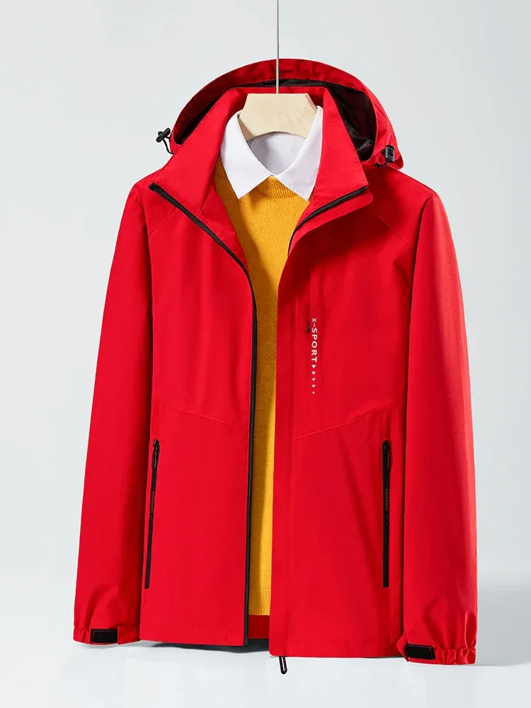 Spring Autumn Casual Jacket Men/Women Outdoor Waterproof and Windproof Hooded Windbreaker Coats - Evallys.com