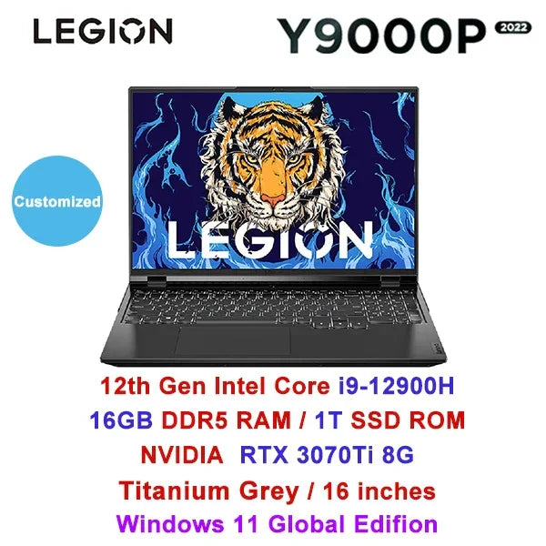 Lenovo Legion Y9000P 2023 16inch Gaming Esports Laptop 32G 2T SSD RTX 4060/4080 13th Intel I5-13500HX/I9-13900HX Gamer Notebook - Evallys.com