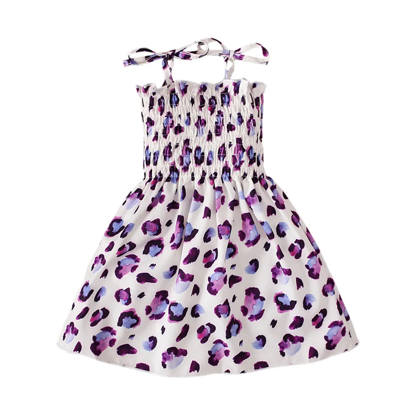 Children Girl Dress Summer Elegant Sling Princess Dresses Flower Print Kids Beach Sundress Casual Cotton Baby Girl Clothing - Evallys.com