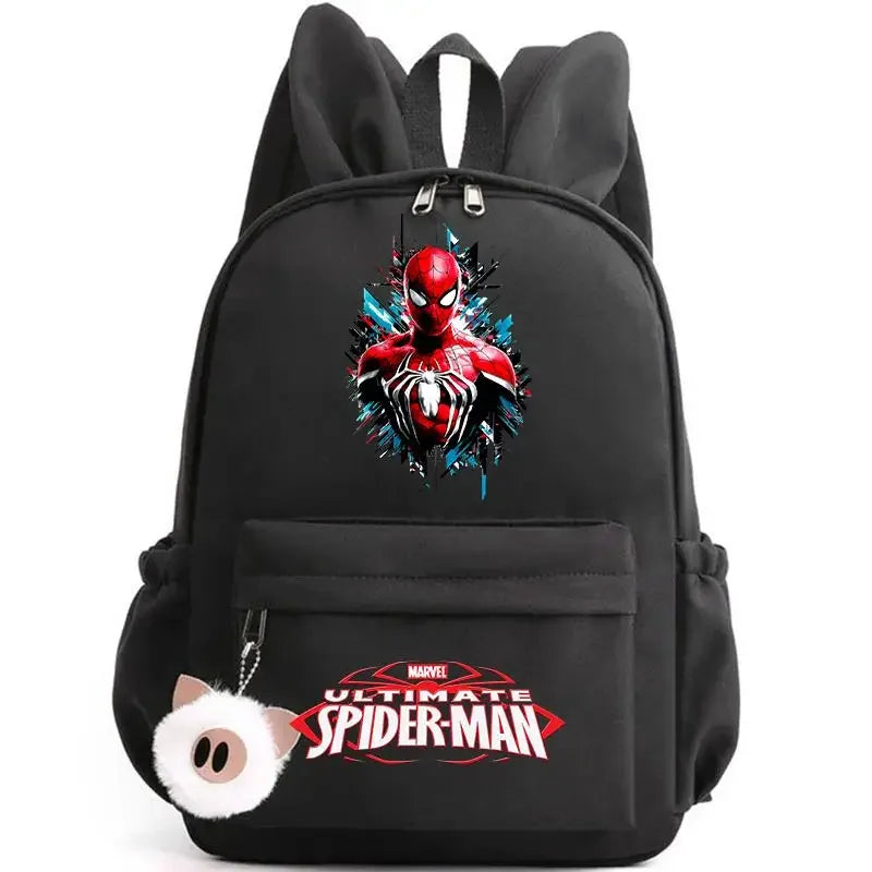 Spider Man Backpack for Girls Boys Teenager Children Rucksack Casual School Bags Travel Rabbit Ears Backpacks Mochila Travel Bag - Evallys.com