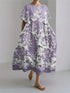 Harajuku Floral Loose Dress – Women's Mid-Calf Summer Party Wear - Evallys.com