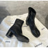2024 Autumn Winter Soft Leather Split toe Tabi Women Ankle Boots Fashion Thick High heels Chunky Shoes Ins Style Short Booties - Evallys.com