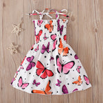 Children Girl Dress Summer Elegant Sling Princess Dresses Flower Print Kids Beach Sundress Casual Cotton Baby Girl Clothing - Evallys.com