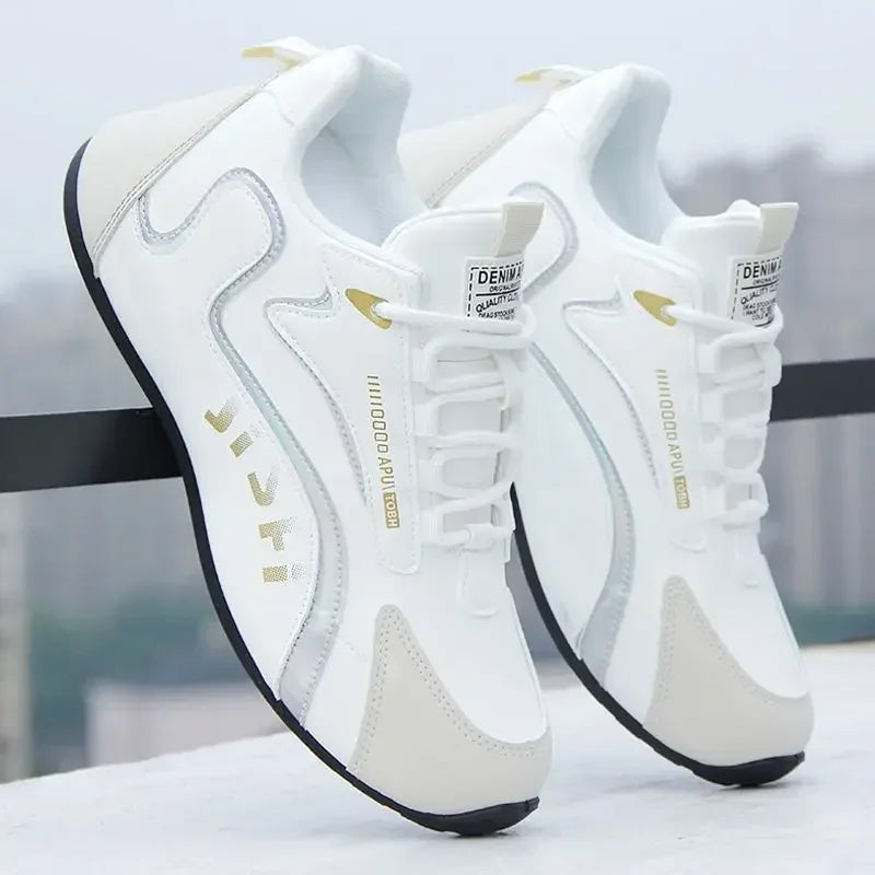 Men's PU Leather Waterproof Sneakers Casual Sports Shoes Men Lightweight Breathable Flat Non-slip Tenis Shoes Zapatillas Hombre - Evallys.com