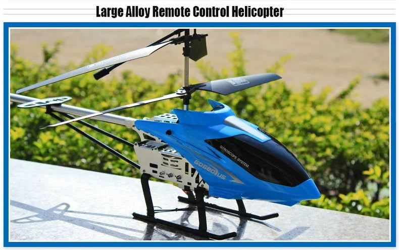 Rc Helicopter With Remote Control Extra Durable Big Plane Toy For Kids Drone Model Outdoor 3.5CH 80cm Aircraft Large Helicoptero - Evallys.com