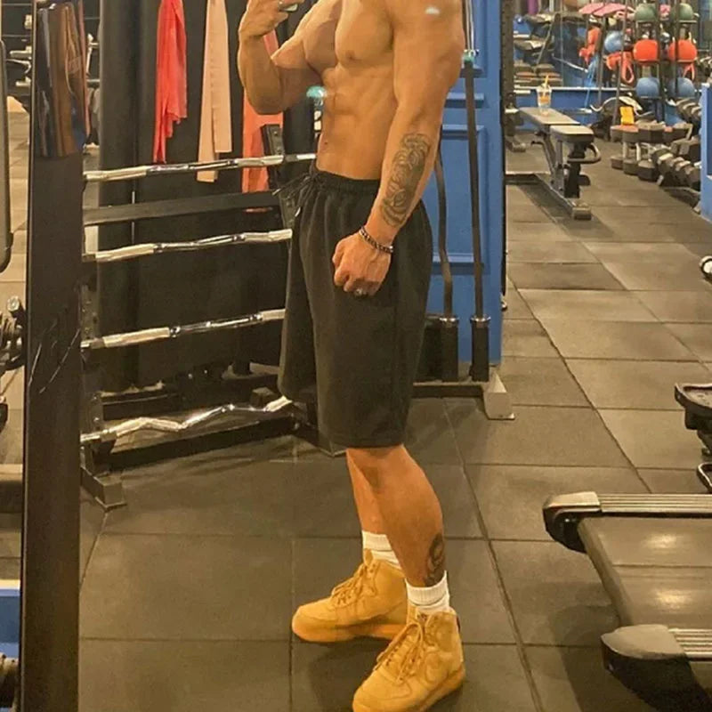 Summer Gym Fitness Sports Mens Cotton Shorts Ragged Cutoff Shorts Casual Training Hip Hop Running Loose Basketball Short Pants - Evallys.com