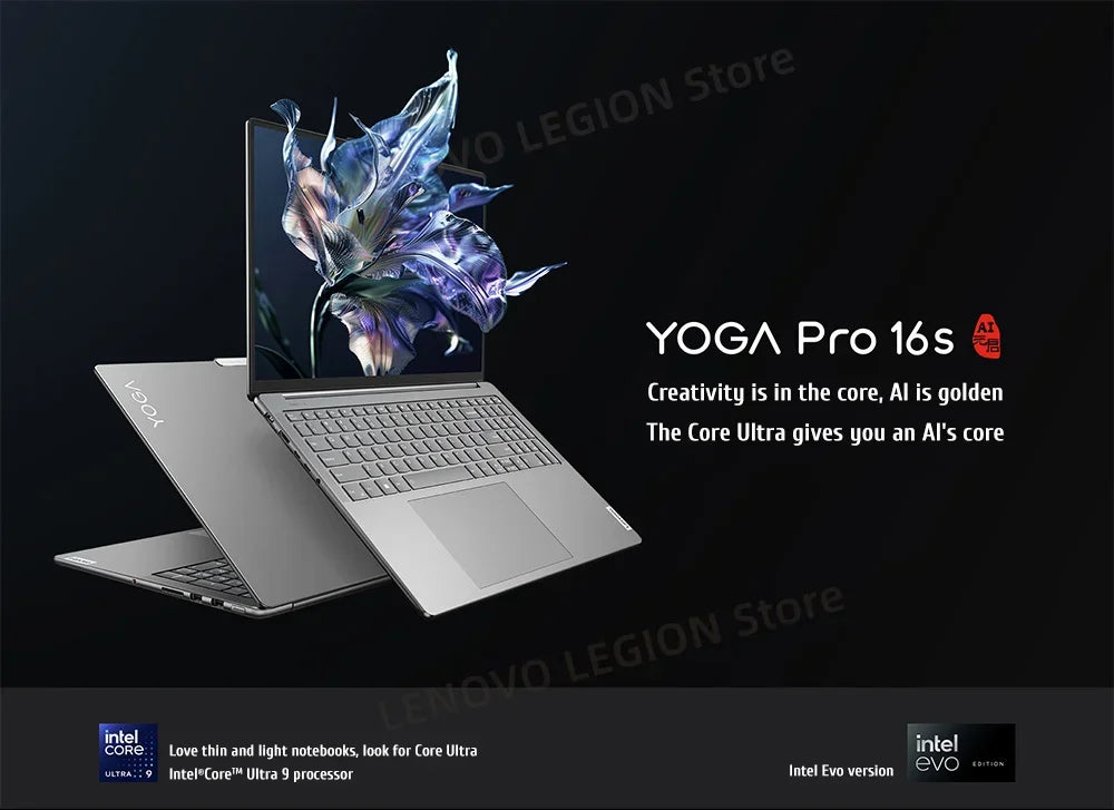 2024 Lenovo YOGA Pro 16s AI Laptop Intel Ultra 9 185H 32GB 1TB SSD RTX 4060 8G GPU 16 inch 165Hz 100% P3 Screen Notebook New PC - Evallys.com