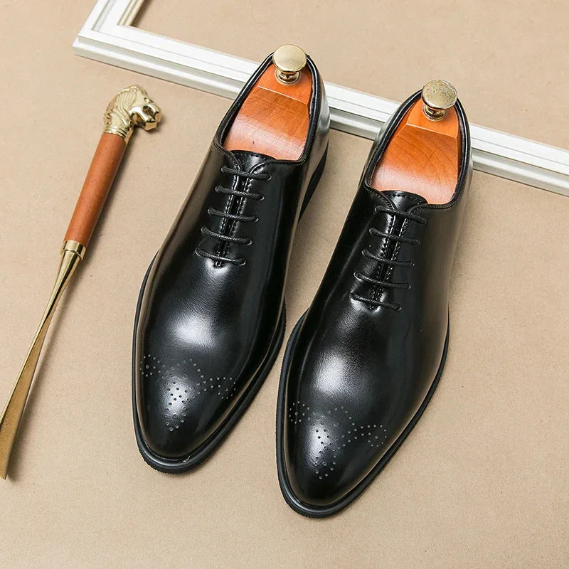 Luxury Men’s Leather Oxford Shoes – Formal Wedding & Office Footwear - Evallys.com