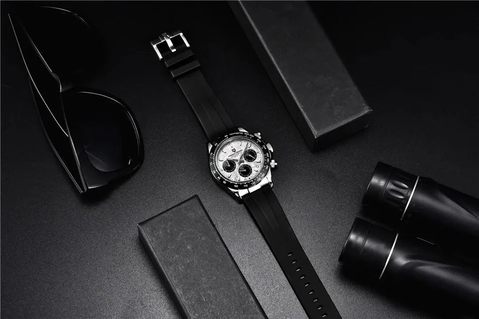 40mm New V2 PAGANI DESIGN Men's Quartz Watches Sapphire Retro Chronograph Stainless Steel Waterproof Watch Men Relogio Masculino - Evallys.com