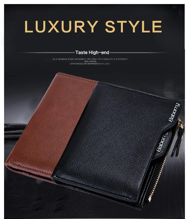 RFID Theft Protect Coin Bag zipper men wallets famous brand mens wallet male money purses Wallets New Design Top Men Wallet - Evallys.com