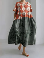 2024 Women’s Summer Fish Print Dress – Casual Loose Mid-Calf Dress - Evallys.com