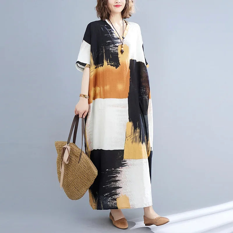 Bohemian Summer Maxi Dress – Vintage Loose Beach Streetwear - Evallys.com