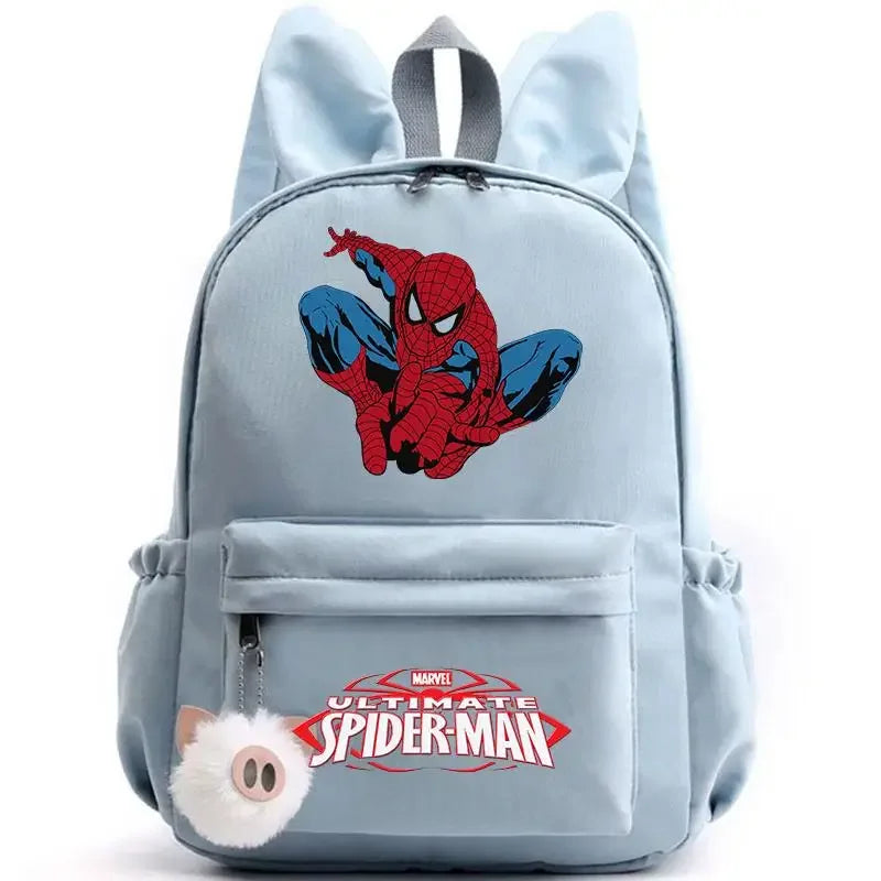 Spider Man Backpack for Girls Boys Teenager Children Rucksack Casual School Bags Travel Rabbit Ears Backpacks Mochila Travel Bag - Evallys.com