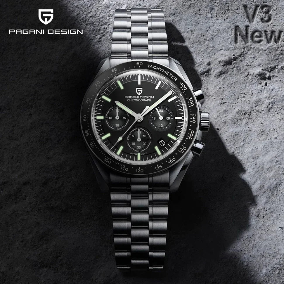 PAGANI DESIGN 2024 New Men's Watches Top Luxury Quartz Watch For Men Auto Date Speed Chronograph AR Sapphire Mirror Wrist watch - Evallys.com