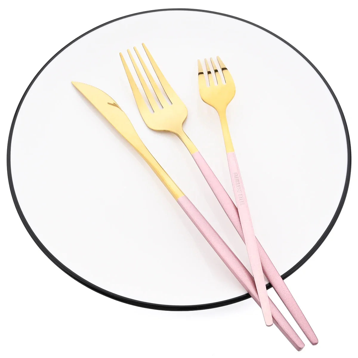 48pcs Black Gold Cutlery Set Knife Fork Coffee Spoon Dinnerware Stainless Steel Tableware Flatware Western Kitchen Silverware