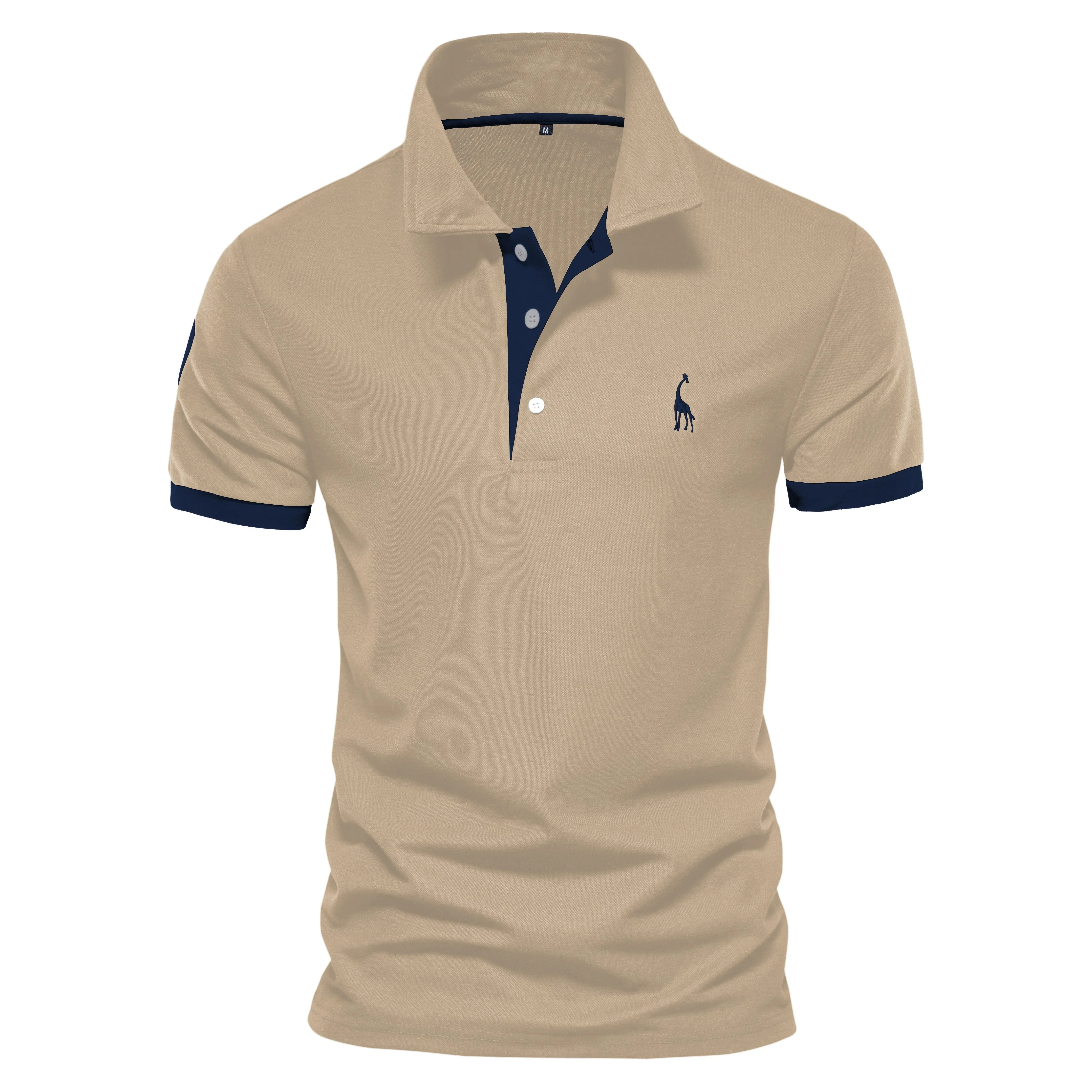 AIOPESON Embroidery 35% Cotton Polo Shirts for Men Casual Solid Color Slim Fit Mens Polos New Summer Fashion Brand Men Clothing - Evallys.com