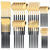 48pcs Black Gold Cutlery Set Knife Fork Coffee Spoon Dinnerware Stainless Steel Tableware Flatware Western Kitchen Silverware