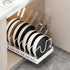 Pots and Pans Organizer Under Cabinet Sliding Pot Lid Storage Holder Kitchen Adjustable Slide Out Dish Pan Storage Rack Shelf