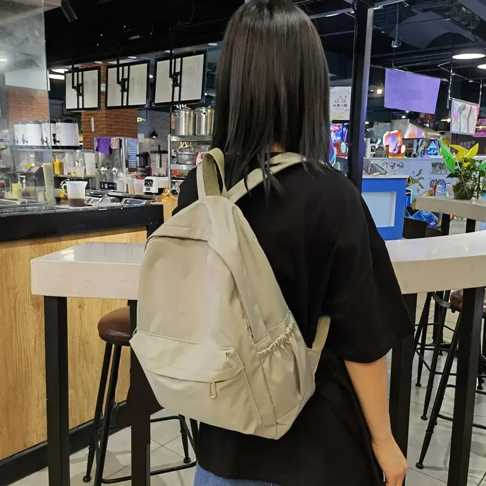 Women’s Large Nylon School Backpack – Preppy Style Travel Bag - Evallys.com