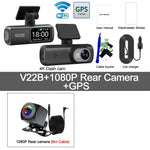 UHD 4K Dash Cam Dual Lens Driving Recorder Car DVR 1080P Rear Lens Camera Built-In WiFi GPS 24-Hour Parking Monitoring Black Box - Evallys.com