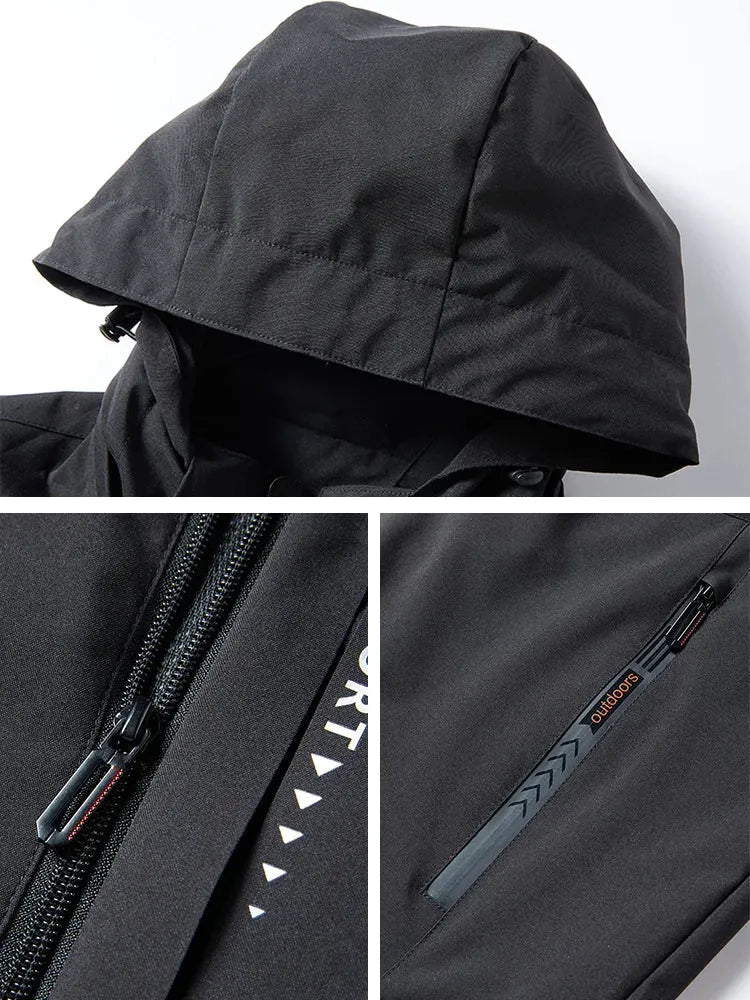 Spring Autumn Casual Jacket Men/Women Outdoor Waterproof and Windproof Hooded Windbreaker Coats - Evallys.com
