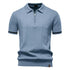 AIOPESON Men's Solid Color Sport Zipper Polo Shirt Athletic Social Polo Shirts for Men Office Slim Fit Polo - Evallys.com