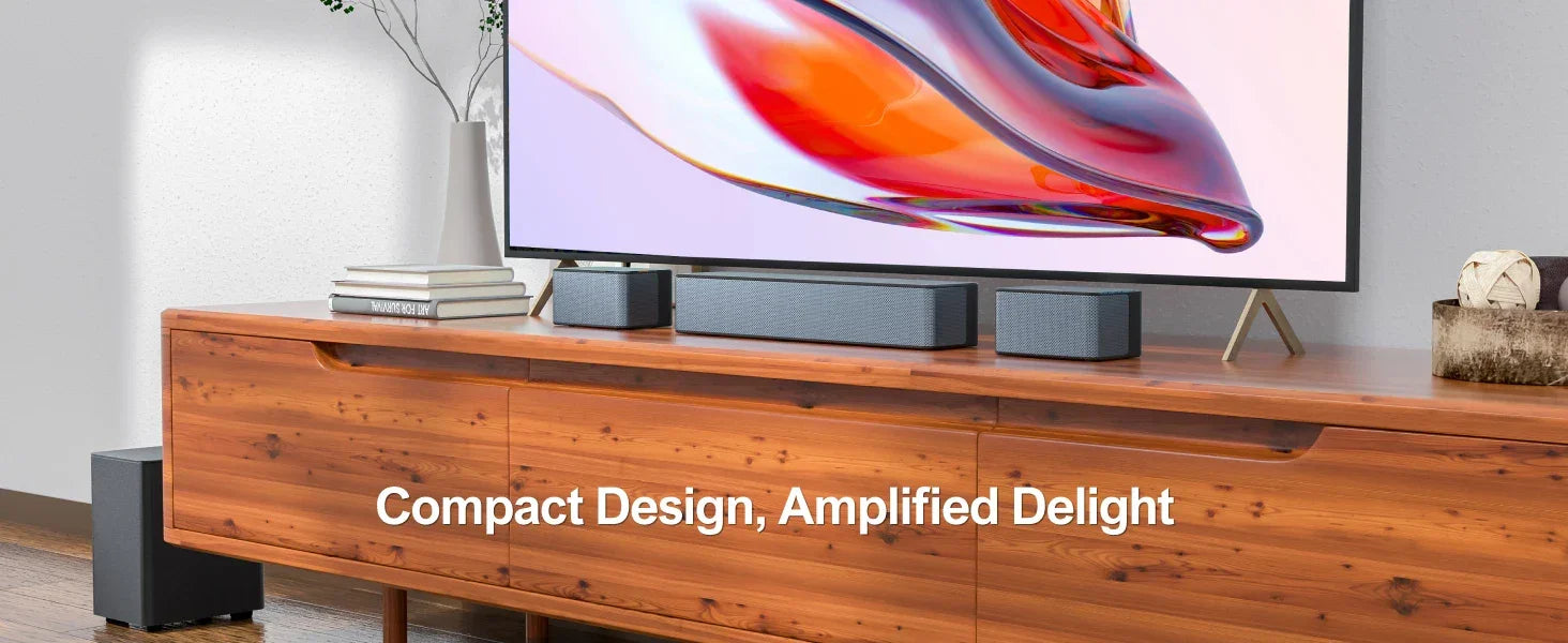 ULTIMEA 320W 5.1 Soundbar with Wireless Subwoofer & 2 Surround Speakers, 3D Surround Sound System Home Theater, APP Control - Evallys.com