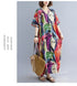 Vintage Cotton Summer Maxi Dress – Harajuku Floral Beachwear - Evallys.com