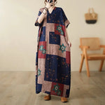Vintage Cotton Summer Maxi Dress – Harajuku Floral Beachwear - Evallys.com
