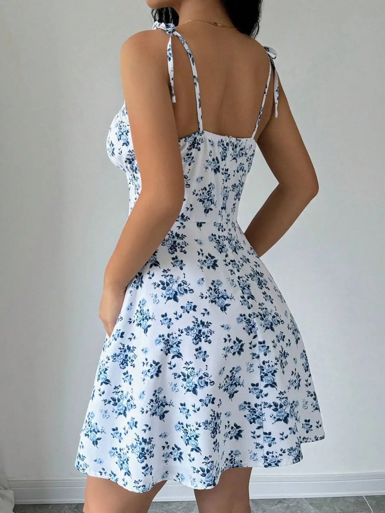 Women’s Summer Floral Spaghetti Strap Mini Dress – Beach Sundress 2025 - Evallys.com