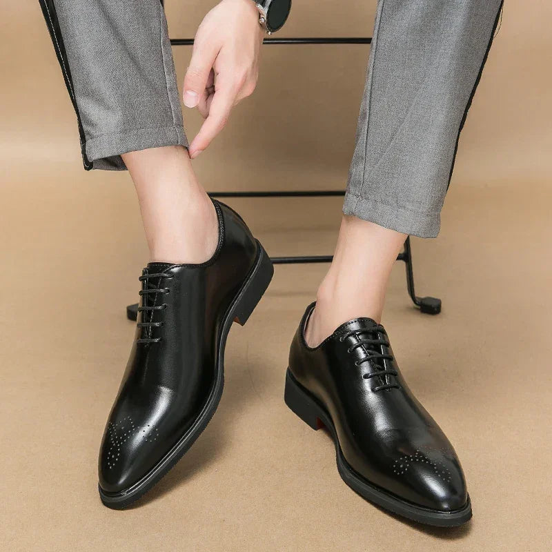 Luxury Men’s Leather Oxford Shoes – Formal Wedding & Office Footwear - Evallys.com